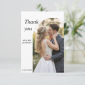 Carte De Remerciements Wedding photo with beautiful and elegant calligrap (Debout devant)