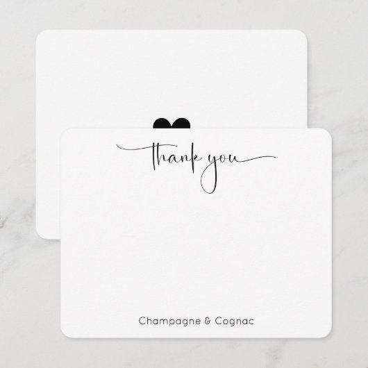 Carte De Remerciements Wedding shower de script moderne (Devant / Derrière)