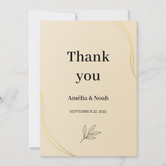 Carte De Remerciements Wedding Thank You Card Template – Elegant Minimal