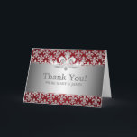 Carte De Remerciements Wedding "Thank you" Fleur De Lis Red<br><div class="desc">Elegant wedding "Thank you" design with romantic Fleur De Lis Red design and custom text. Impress your family and friends with this stylish and modern design. Fully customizable! Easy to use and easy to personalize. Order Today</div>