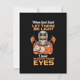 Carte De Remerciements Welder Dit Regardez Vos Yeux