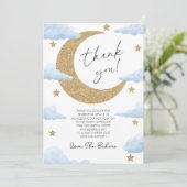 Carte De Remerciements We're Over The Moon Boho Celestial Baby Shower (Debout devant)