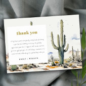 Carte De Remerciements Western Boho Cactus Mariage du paysage du désert