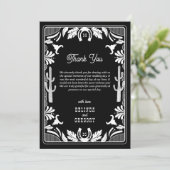 Carte De Remerciements Western Country Cowboy Rustique Mariage (Debout devant)