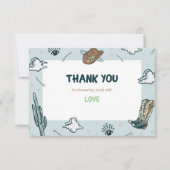 Carte de remerciements Western Cowboy Baby shower (Devant)