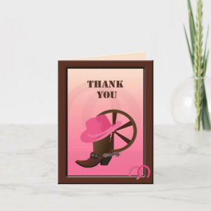 Carte De Remerciements Western Cowgirl Custom Thank Card