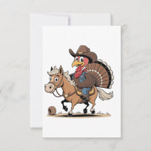 Carte De Remerciements Western Cuisiné Turquie Thankgiving Cowboy Cowgirl
