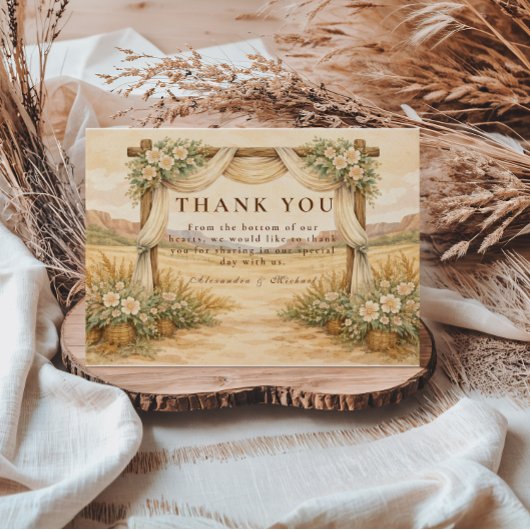 Carte De Remerciements Western Desert Arch Wedding