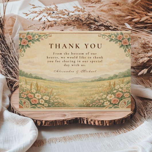 Carte De Remerciements Western Desert Floral Arch Wedding