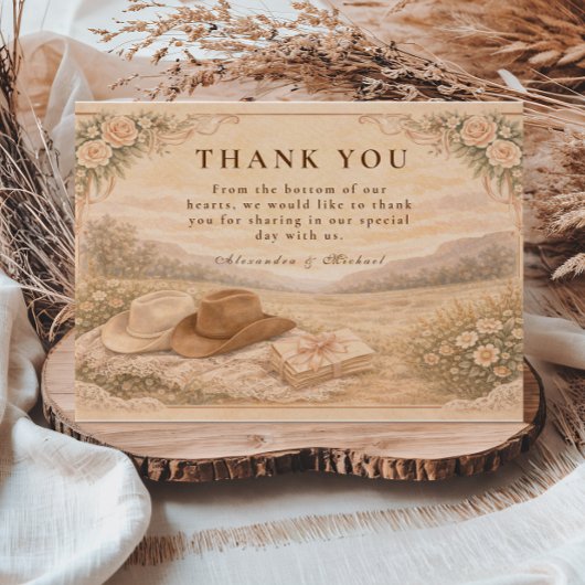 Carte De Remerciements Western Meadow Keepsake Wedding