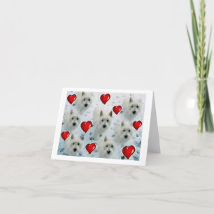 Carte De Remerciements Westie Hearts notecard thankyou birthday etx.