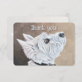 Carte De Remerciements Westie Recherche vers le profil B (Devant / Derrière)