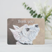 Carte De Remerciements Westie Recherche vers le profil B (Debout devant)