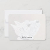 Carte De Remerciements Westie Recherche vers le profil B (Dos)