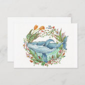 Carte De Remerciements Whale Garden (Devant / Derrière)