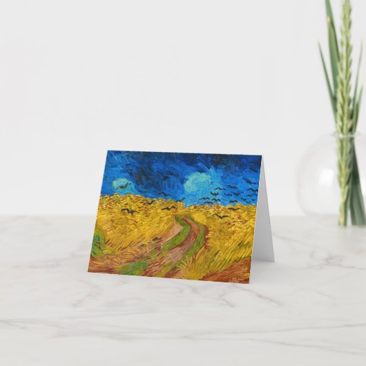 Carte De Remerciements Wheatfield with Crows by Vincent van Gogh (Devant)