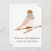 Carte De Remerciements When it's cold outside. (Devant / Derrière)