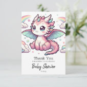 Carte De Remerciements Whimsal Fairytale Baby shower Dragon (Debout devant)