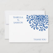 Carte de remerciements Whimsical Bleu (Devant)