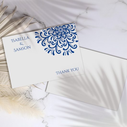 Carte de remerciements Whimsical Bleu