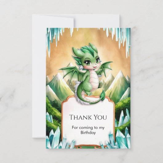 Carte De Remerciements Whimsical Boho Dragon Anniversaire (Devant)