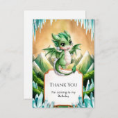 Carte De Remerciements Whimsical Boho Dragon Anniversaire (Devant / Derrière)