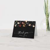 Carte De Remerciements Whimsical Boho Wildflower Folded Wedding (Devant)