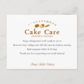 Carte De Remerciements Whimsical Bread Bakery Cake Care Instructions (Devant)