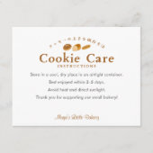 Carte De Remerciements Whimsical Bread Bakery Cookie Care Instructions (Devant)
