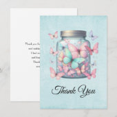 Carte De Remerciements Whimsical Butterflies in a Jar (Devant / Derrière)