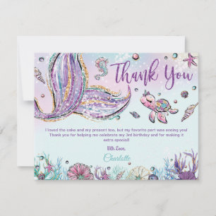Carte De Remerciements Whimsical Chic Mermaid Tail Baby shower Anniversai