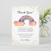 Carte De Remerciements Whimsical coloré Rainbow Anniversaire (Debout devant)