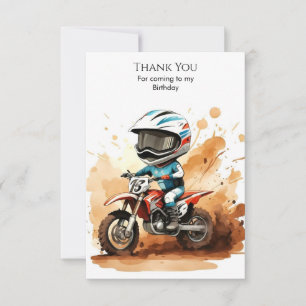 Carte De Remerciements Whimsical Dirt Wheels Motorcycle Anniversaire