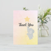 Carte De Remerciements Whimsical Elephant Welcome Baby (Debout devant)