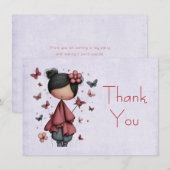 Carte De Remerciements Whimsical Fairy Doll Retro Cute (Devant / Derrière)