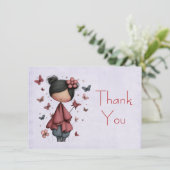 Carte De Remerciements Whimsical Fairy Doll Retro Cute (Debout devant)