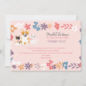 Carte De Remerciements Whimsical floral animal de compagnie marcheur chie (Devant)