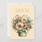 Carte De Remerciements Whimsical Flowers in a Planter Pot (Devant)