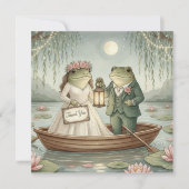 Carte De Remerciements Whimsical Frog Couple Wedding Thank You Card (Devant)