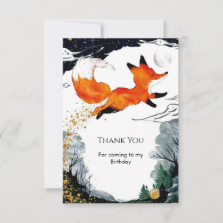 Carte De Remerciements Whimsical Fun Fox anniversaire