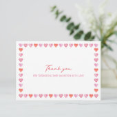 Carte De Remerciements Whimsical Hearts Baby Shower  (Debout devant)