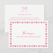 Carte De Remerciements Whimsical Hearts Baby Shower  (Devant / Derrière)