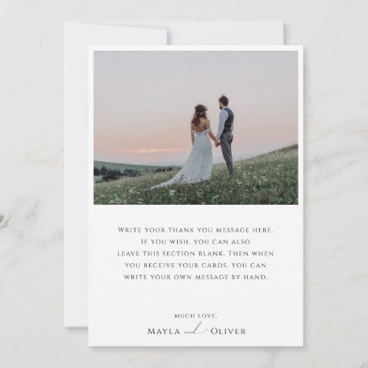 Carte De Remerciements Whimsical Minimalist Script photo plat (Dos)