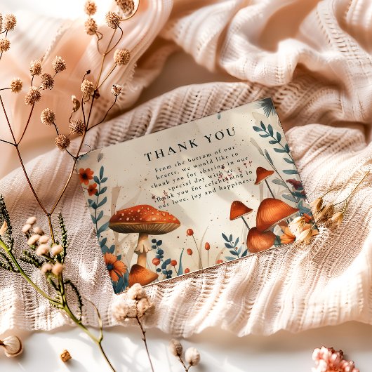 Carte De Remerciements Whimsical Mushroom Forest Wedding