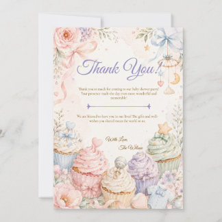 Carte De Remerciements Whimsical Pastel Baby Shower