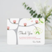 Carte De Remerciements Whimsical Pink Cupcakes Tree Photo de l'anniversai (Debout devant)