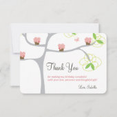 Carte De Remerciements Whimsical Pink Cupcakes Tree Photo de l'anniversai (Devant)