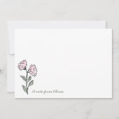 Carte De Remerciements Whimsical Pink Floral Personalized Stationery (Devant)