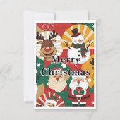 Carte De Remerciements Whimsical Retro Christmas Cheer Card (Dos)