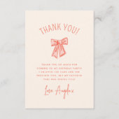 Carte De Remerciements Whimsical Rose Bow Girl Anniversaire (Devant)
